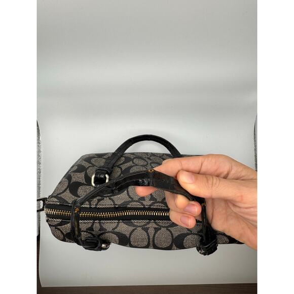 Vtg Coach Black Signature Canvas and Leather Legacy Haley Satchel - Picture 7 of 12